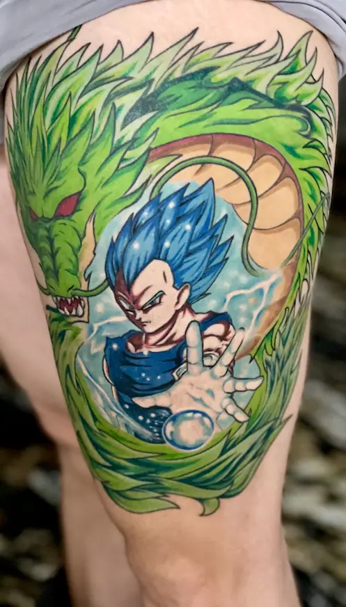 Dragonball Shenlong — Manga / Anime Tattoo von Elisabeth Gerendai, V Tattoo & Beauty Art (Aargau, Schweiz)