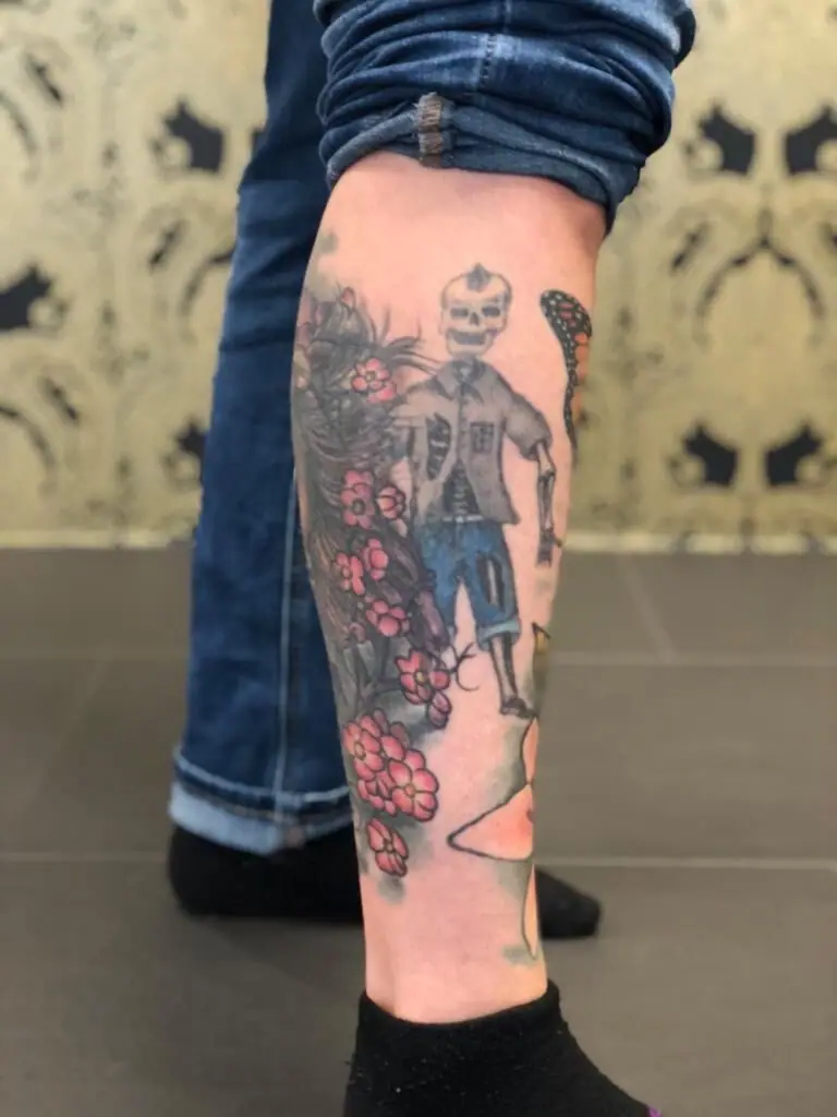 Cover-Up Vorher — Color Flowers Cover Up – Nachher, später überarbeitet als Cover Up Tattoo von Elisabeth Gerendai (V Tattoo & Beauty Art)