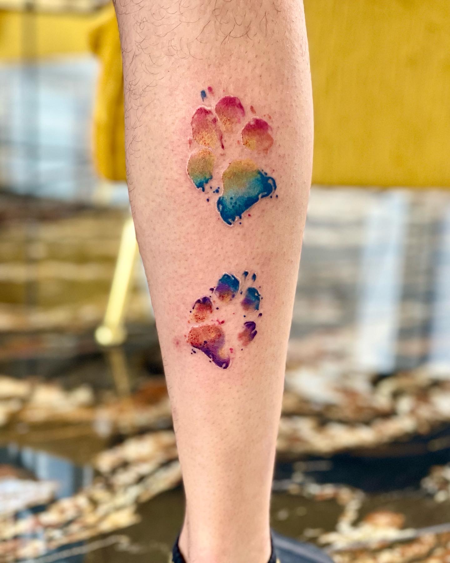 Pattes — Aquarell / Watercolor Tattoo von Elisabeth Gerendai, V Tattoo & Beauty Art (Aargau, Schweiz)
