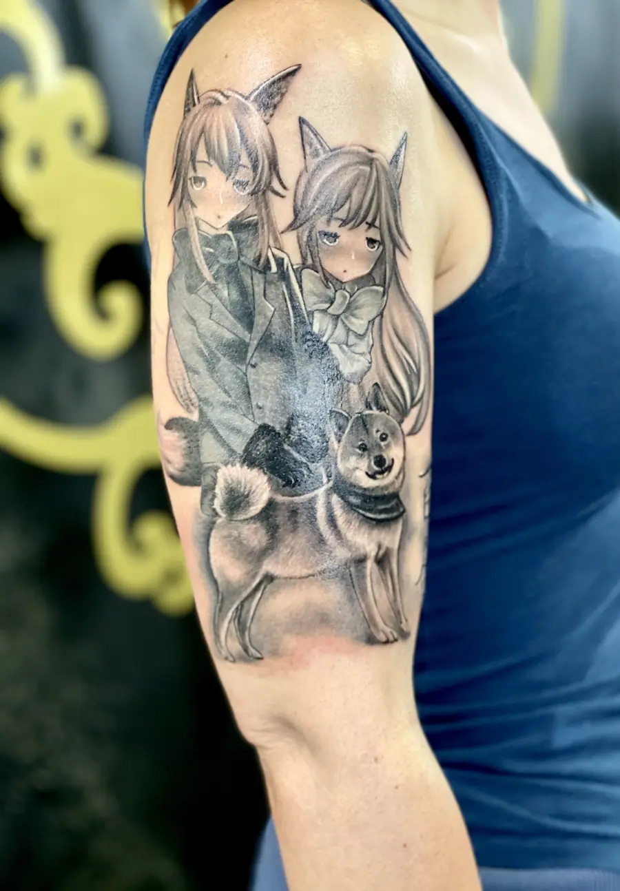 Manga Black & Grey — Manga / Anime Tattoo von Elisabeth Gerendai, V Tattoo & Beauty Art (Aargau, Schweiz)