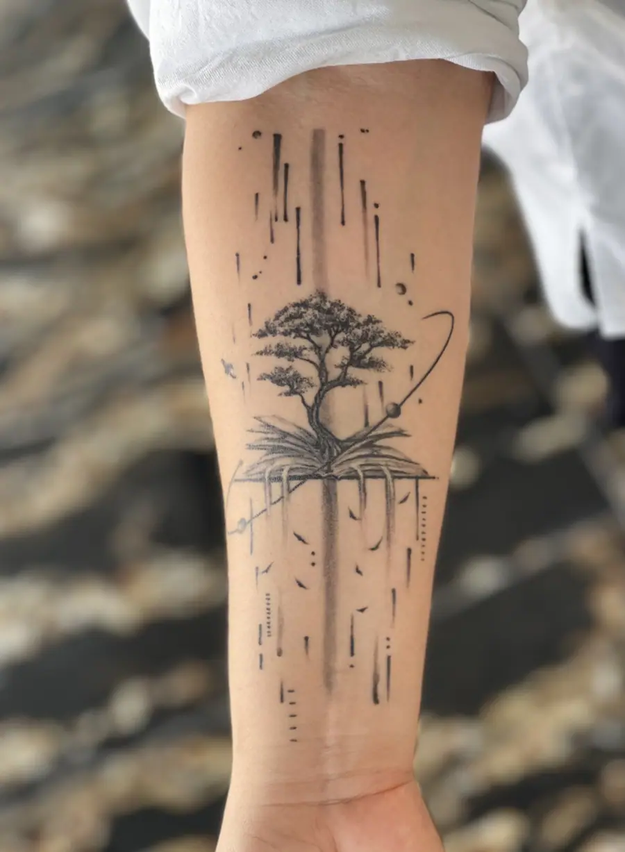 Fine Line Arm — Fine Line / Lettering Tattoo von Elisabeth Gerendai, V Tattoo & Beauty Art (Aargau, Schweiz)