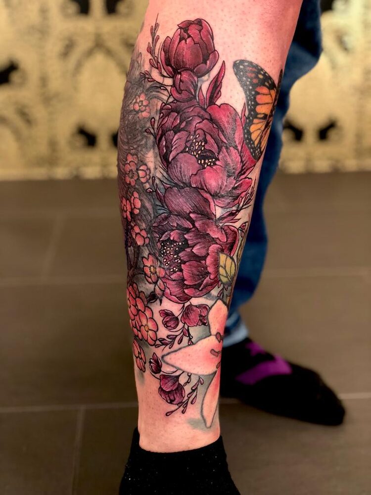 Color Flowers Cover Up – Nachher — Cover Up Tattoo von Elisabeth Gerendai, V Tattoo & Beauty Art (Aargau, Schweiz)